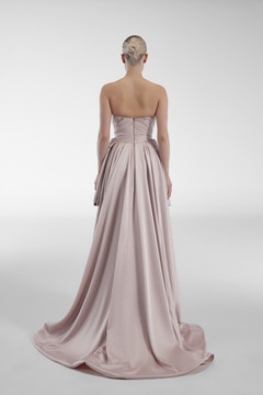 Satin Gown with Bow Satin Gown with Bow