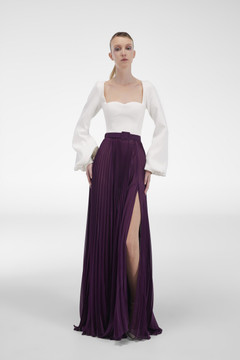 Pleated Sleeved Gown Pleated Sleeved Gown