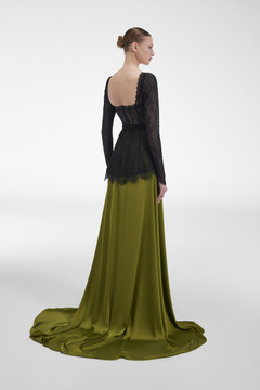 Lace Corset Satin Gown Lace Corset Satin Gown