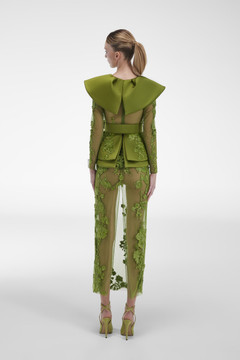 Floral Applique Midi Dress Floral Applique Midi Dress