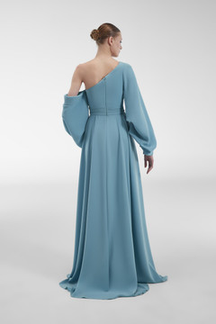 Draped Sleeve Crepe Gown Draped Sleeve Crepe Gown