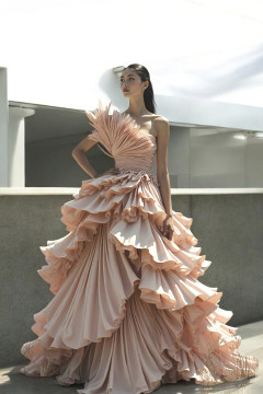 Sculpted Feathered Bodice Gown Sculpted Feathered Bodice Gown