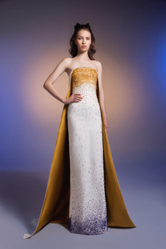 Strapless Soft Ombre Gown Strapless Soft Ombre Gown