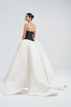 Embellished Bodice Mikado Gown