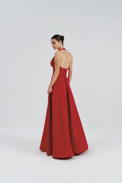 Sleeveless Halter Mikado Dress