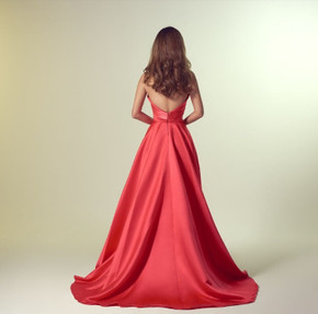 Sculpted Strapless Satin Evening Gown Sculpted Strapless Satin Evening Gown