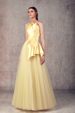 Ziad Germanos Strapless Mikado & Tulle Evening Gown ZG17 Ziad Germanos Strapless Mikado & Tulle Evening Gown ZG17