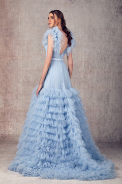 Sleeveless Tulle Evening Gown Sleeveless Tulle Evening Gown