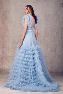 Sleeveless Tulle Evening Gown