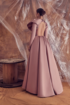 Isabella Long Sleeve Lurex Gown