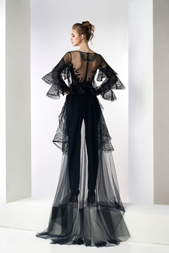 Agnes Long Sleeve Tulle Top and Crepe Pants