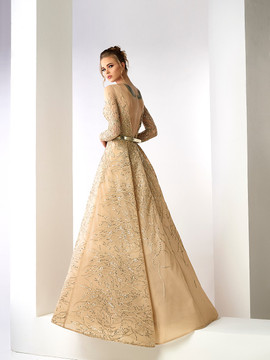 Mairi Long Sleeve Embroidered Gown