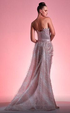 Frayed Skirt Strapless Gown Frayed Skirt Strapless Gown