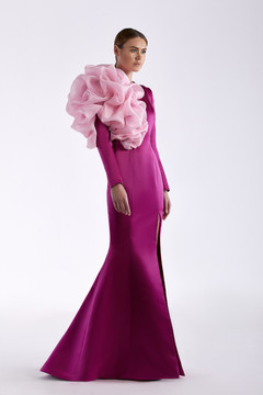 Satin Voile Gown