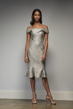 Metallic Tweed Cocktail Dress