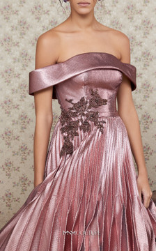 Pleated Off Shoulder Gown Pleated Off Shoulder Gown