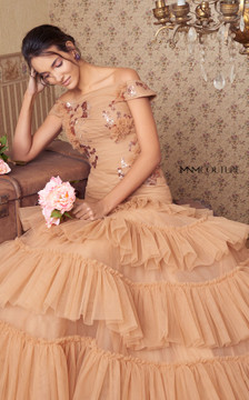 Ruffled Tiered Off Shoulder Gown Ruffled Tiered Off Shoulder Gown