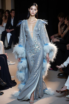 Embellished Long Sleeve Gown