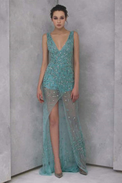 Sleeveless Sheer Wrap Romper Gown Sleeveless Sheer Wrap Romper Gown
