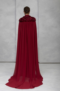 Ruffled Organza Crepe Caftan Ruffled Organza Crepe Caftan