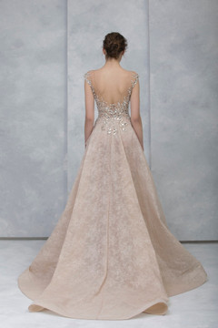 Hand-Embroidered Cap Sleeve Slit Gown Hand-Embroidered Cap Sleeve Slit Gown