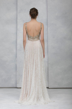 Sleeveless Beaded Bodice Slit Gown Sleeveless Beaded Bodice Slit Gown