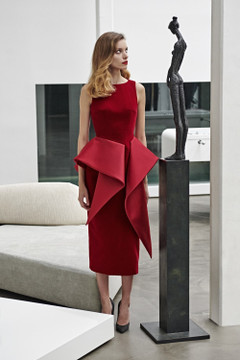 Structured Velvet Midi Dress Structured Velvet Midi Dress