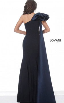 One Shoulder Ruched Waist Evening Gown