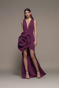 Bagnoli Sleeveless Rosette Gown