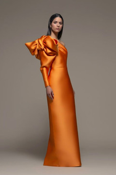 Bientina One Shoulder Column Gown