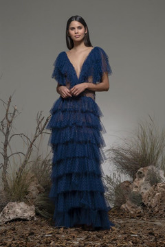 Bellona Short Sleeve Tiered Gown Bellona Short Sleeve Tiered Gown