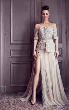 Off Shoulder Top and Pleated Skirt Off Shoulder Top and Pleated Skirt