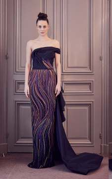 Strapless Multi Column Gown