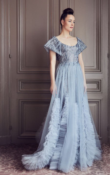 Scoop Neck Ruffled Gown Scoop Neck Ruffled Gown