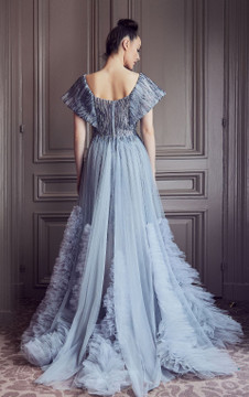 Scoop Neck Ruffled Gown Scoop Neck Ruffled Gown
