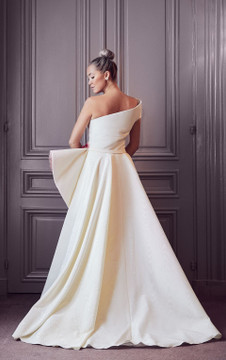 One Shoulder Sweep Train Gown