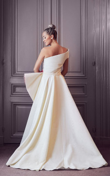 One Shoulder Sweep Train Gown One Shoulder Sweep Train Gown