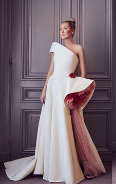One Shoulder Sweep Train Gown One Shoulder Sweep Train Gown