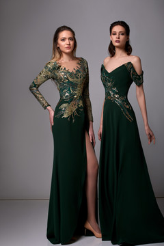 Embroidered Crepe Gown Embroidered Crepe Gown