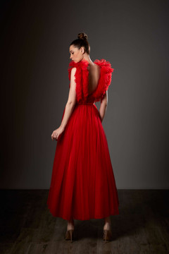 Giambattista Valli X H&M Long Tulle Dress Red SOLD OUT! FR34 Gown