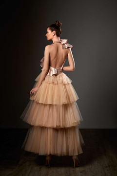 Halter Neck Tiered Gown Halter Neck Tiered Gown