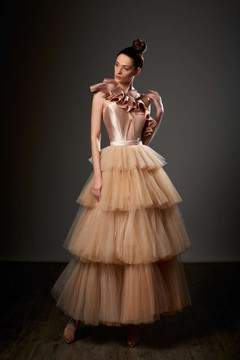 Halter Neck Tiered Gown Halter Neck Tiered Gown