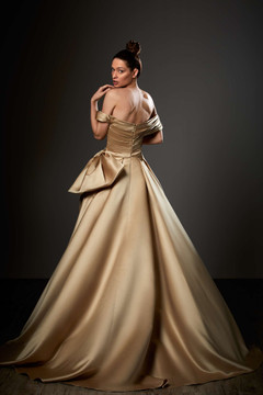 Off Shoulder Satin Gown