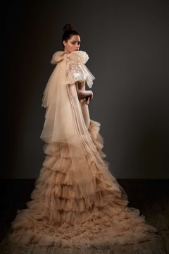 Draped One Shoulder Tiered Gown Draped One Shoulder Tiered Gown