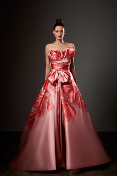 Strapless Floral A-Line Gown Strapless Floral A-Line Gown