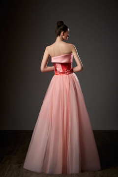 Strapless Floral Bodice A-Line Gown Strapless Floral Bodice A-Line Gown