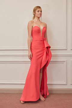 Sweetheart Neck Slit Gown