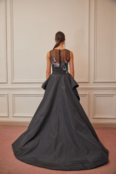 Sleeveless Ruffled Slit Skirt Gown Sleeveless Ruffled Slit Skirt Gown