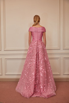 Ruched Off Shoulder A-Line Gown Ruched Off Shoulder A-Line Gown