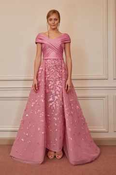 Ruched Off Shoulder A-Line Gown Ruched Off Shoulder A-Line Gown